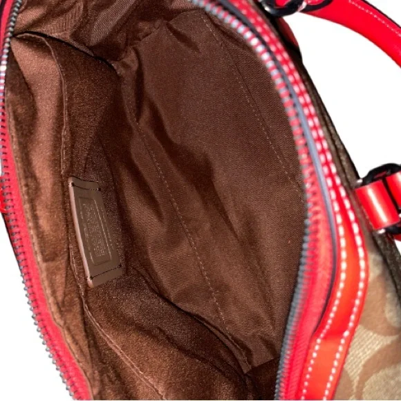 Coach Brown and Red Men's Bag - Picture 8 of 9